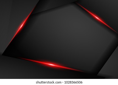 abstract metallic red black frame layout modern tech design template background