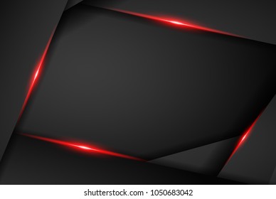 abstract metallic red black frame layout modern tech design template background , Black and red background. Vector graphic template design