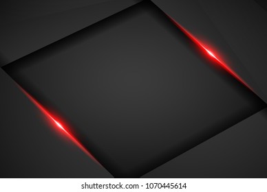 abstract metallic red black frame layout modern tech design template background