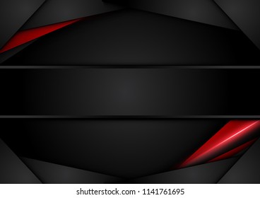 abstract metallic red black frame layout design tech innovation concept background.Vector Illustration.