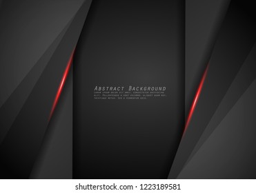 Diseño de marco negro rojo metálico abstracto Diseño de concepto de innovación tecnológica de fondo