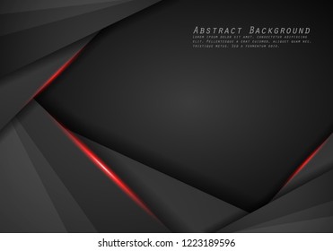 abstract metallic red black frame layout modern tech design template background