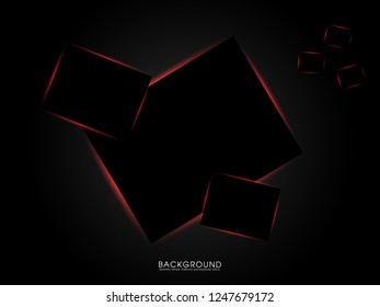 abstract metallic red black frame layout modern tech design template background , Black and red background. Vector graphic template design