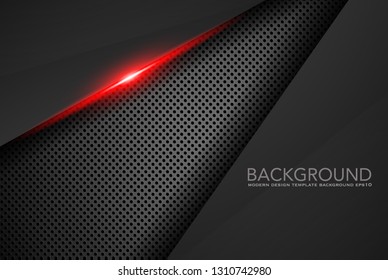 abstract metallic red black frame layout modern tech design template background eps10 - Vector