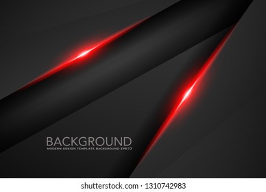 abstract metallic red black frame layout modern tech design template background eps10 - Vector
