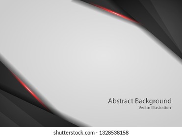 abstract metallic red black frame layout modern tech design template with white background.