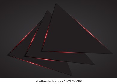 Abstract metallic red black frame layout design tech innovation concept background - Vector
