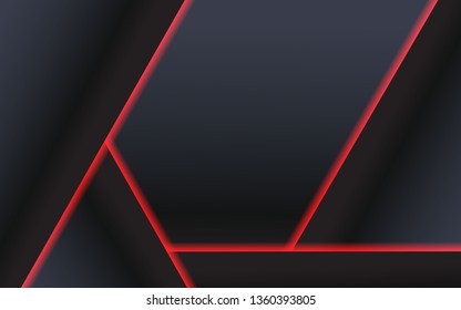 abstract metallic red black frame layout design tech innovation concept background - Vector