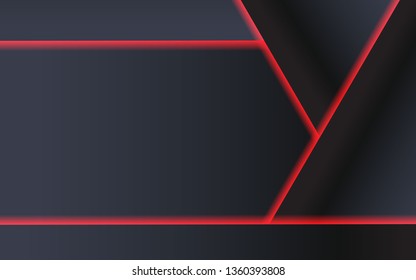 abstract metallic red black frame layout design tech innovation concept background - Vector