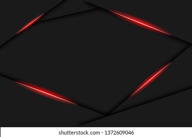 Abstract metallic red black frame layout modern tech design template background