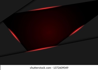 Abstract metallic red black frame layout modern tech design template background