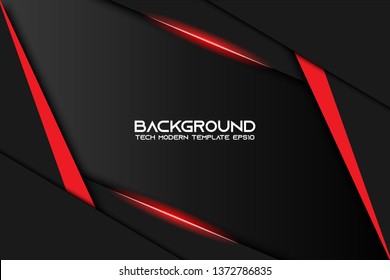 Abstract metallic red black frame layout modern tech design template background