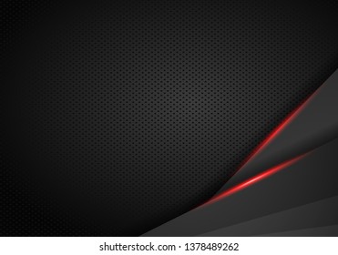 abstract metallic red black frame layout modern tech design template background