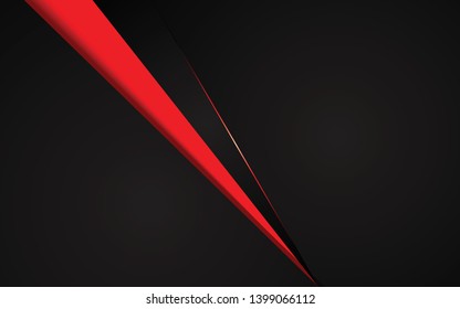 Abstract metallic red black frame layout design tech innovation concept background. Overlap layer on black space for text and background design