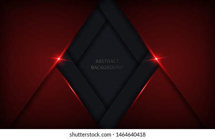 Abstract metallic red black frame layout design template. Modern technology concept background for cover, banner, advertising, brochure, and card.