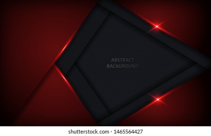Abstract metallic red black frame layout design template. Modern technology concept background for cover, banner, advertising, brochure, and card.