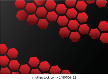 abstract metallic red black frame layout design tech innovation concept background Vector illustration corporate design