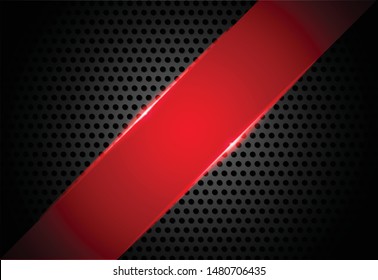 abstract metallic red black frame layout design tech innovation concept background Vector illustration corporate design