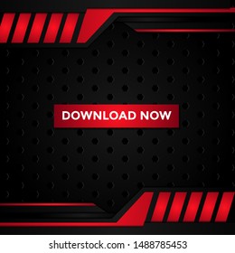 Abstract metallic red black frame layout modern tech design template background. Trendy gradient shapes composition. Eps 10 vector