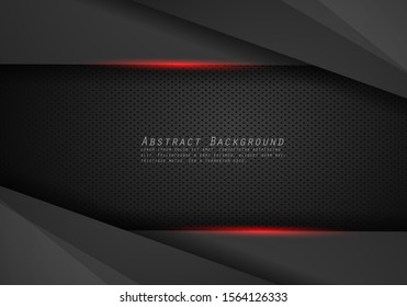 Abstract Metallic Red Black Frame Layout Modern Tech Design Template Background