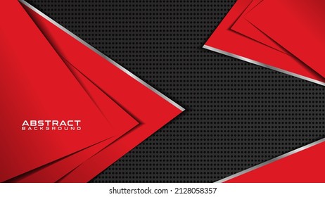 Abstract metallic red black frame layout design tech innovation concept background. Abstract background template