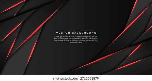 abstract metallic red black frame layout modern tech design template background