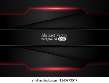 abstract metallic red black layout design tech innovation concept background .vector illustration.