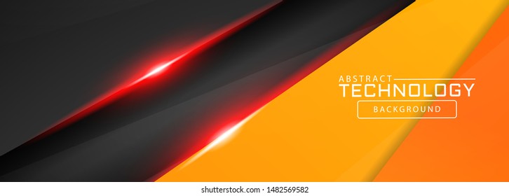 abstract metallic red Orange frame layout modern tech design template background
