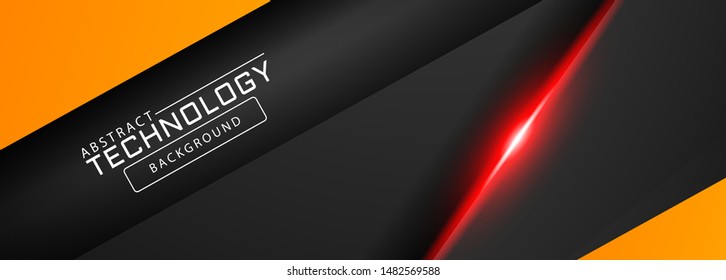 abstract metallic red Orange frame layout modern tech design template background