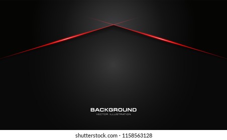 abstract metallic red shiny color black frame layout modern tech design vector template background