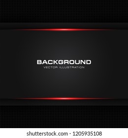 abstract metallic red shiny color black frame layout modern tech design vector template background