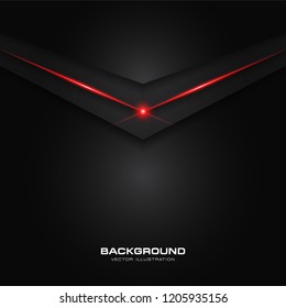 abstract metallic red shiny color black frame layout modern tech design vector template background