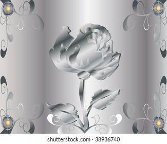 abstract metallic rose flower
