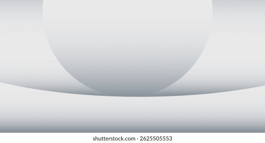 Abstract Metallic silver gradient background. Minimalistic subtle wavy silver silk texture. 3D vector illustration.
