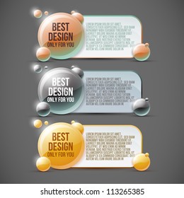Abstract metallic speech bubble (colorful banner set)