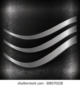 The abstract metallic square background with abstract curves