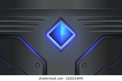 Abstract metallic technology surface background with blue light effect