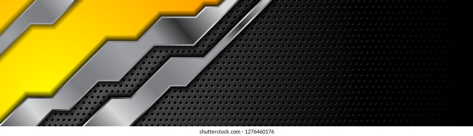 Abstraktes Web-Banner-Design der Metalltechnologie. Vektorhintergrund