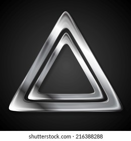 Abstract metallic triangle. Vector logo