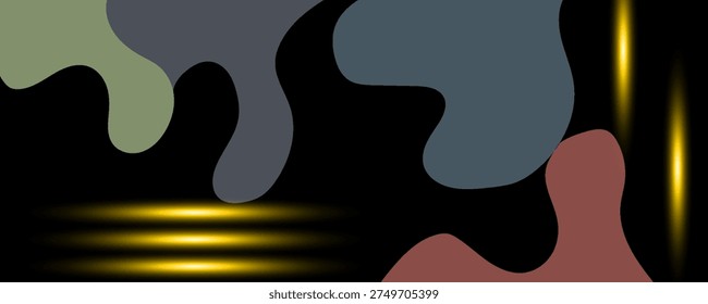 abstract metallic wave on black background