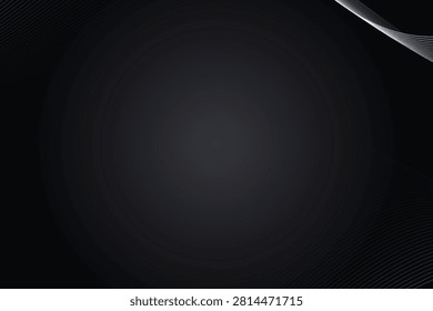 Abstract metallic wave reflections on dark gradient background