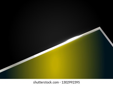 abstract metallic Yellow black frame layout design tech innovation concept background