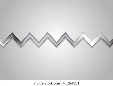 Abstrakter metallischer Zickzack-Streifen-Hintergrund. Vektorgrafik-Grafikdesign