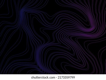 Abstract Metaverse Map Concept with Linear Waves. Vector Illustration of Virtual Reality. Futuristic VR Universe Pattern