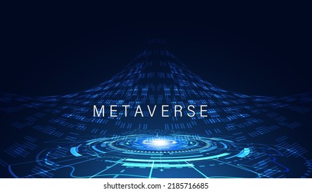 Resumen Metavería Visual Reality Blue Background Blockchain Technology Interface Meta Environment