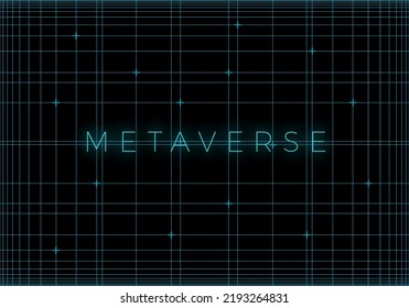 Resumen Metaverse World Map Concept with Neon Lines Ilustración vectorial de la realidad virtual. Futurista VR Universe Pattern