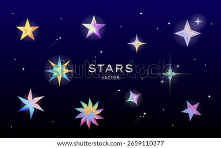 Abstract meteor shower shining in the galaxy night sky