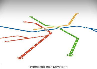 Abstract  metro or subway map design template. 