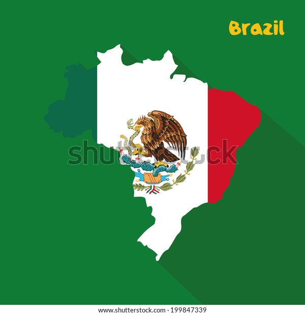 Abstract Mexico Flag On Abstract Brazil Stock Vector Royalty Free 199847339