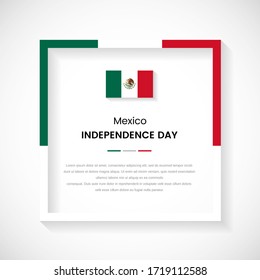 Abstract Mexico Flag Square Frame Stock Illustration. Elegant Country Frame With Text For Independence Day Of Mexico